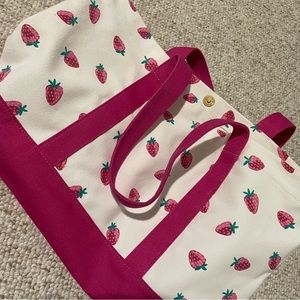J. Crew Strawberry Canvas Bag
